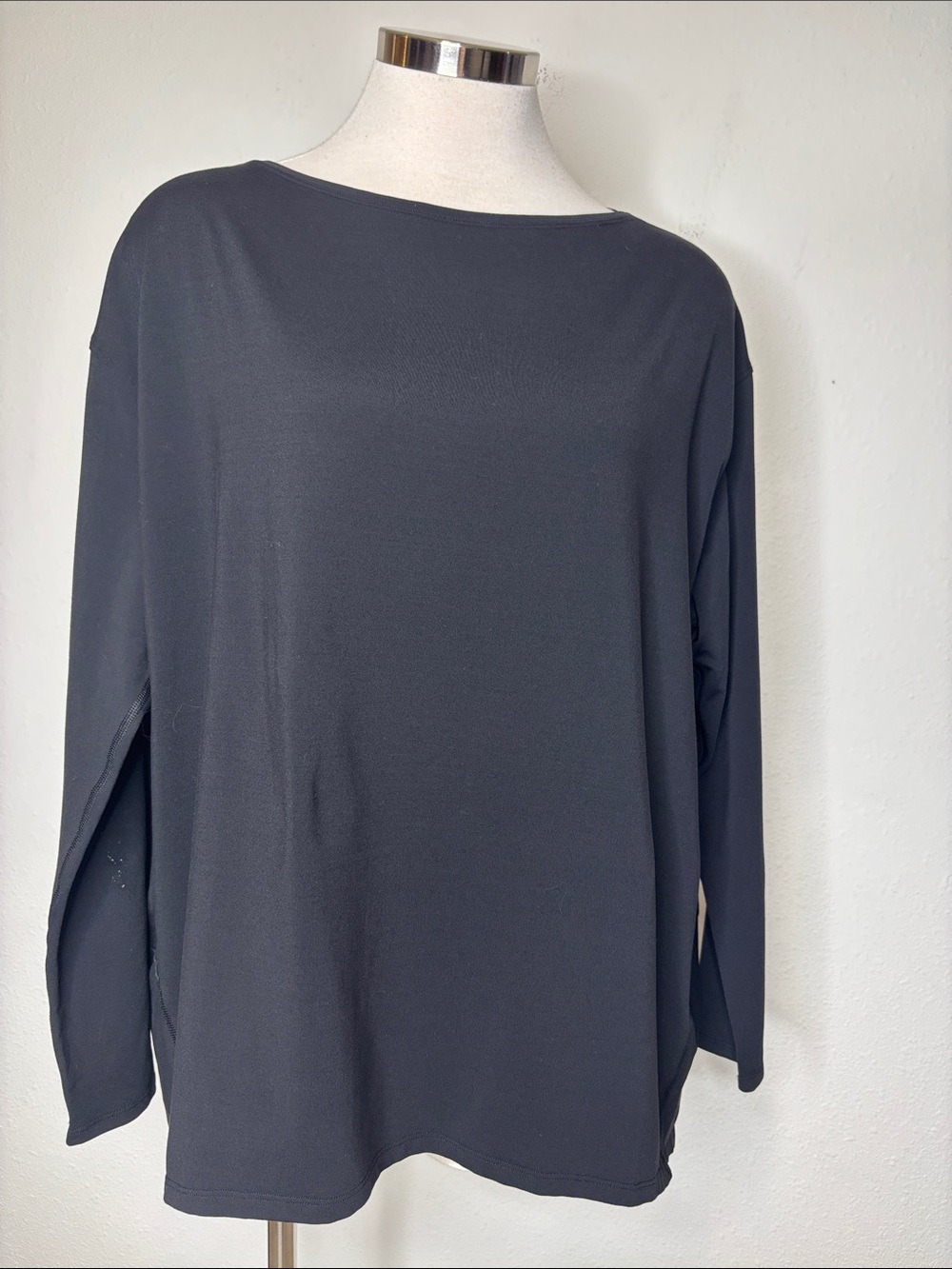 lululemon athletica Black Long-Sleeve Boatneck Top